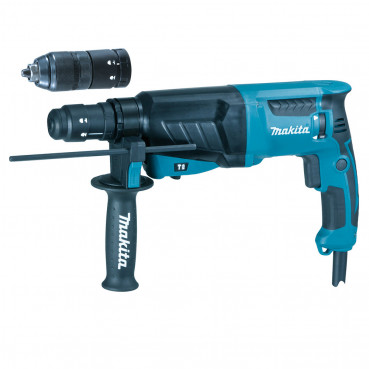 Perforateur burineur Makita SDS-Plus - 800 Watts - 26mm - coffret alu - kit d'accessoires - force de frappe 2,4 joules | HR2630TX4