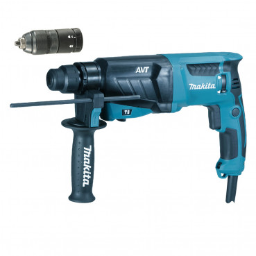 Perforateur burineur Makita SDS-Plus - 800 Watts - 26mm - coffret alu - kit d'accessoires - force de frappe 2,4 joules | HR2631FTX4