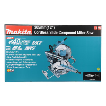 Scie à onglet radiale Makita XGT Ø 305mm - 40 Volts MAX - sans fil Lithium (Li-Ion) - Laser Makita - AWS - (Produit seul) - poids 31,1kg | LS003GZ01