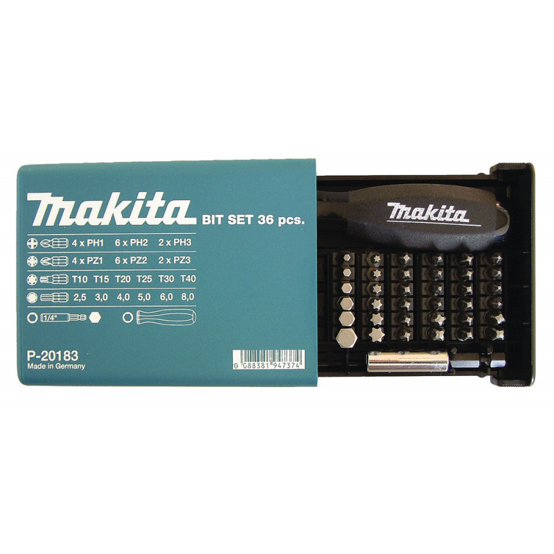 Coffret Makita Tournevis Makita porte-embout et 37 accessoires | P-20183