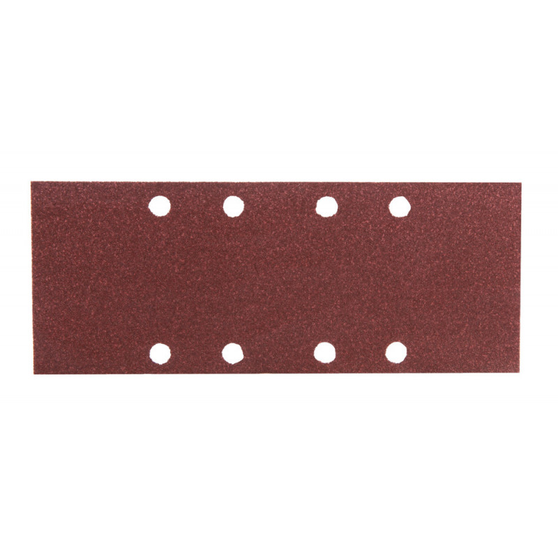 Feuille rectangulaire abrasive 93x230mm - 4 + 4 trous - longueur totale 230mm - largeur 93mm - grain 100 - 10 pièce(s) Makita | P-31865