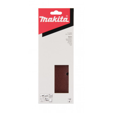 Feuille rectangulaire abrasive 93x230mm - 4 + 4 trous - longueur totale 230mm - largeur 93mm - grain 100 - 10 pièce(s) Makita | P-31865