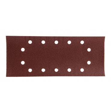 Feuille rectangulaire abrasive 115x280mm - 5 + 5 + 2 + 2 trous - longueur totale 280mm - largeur 115mm - grain 120 - 10 pièce(s) Makita | P-33043