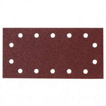 Feuille rectangulaire abrasive 115x280mm - 5 + 5 + 2 + 2 trous - longueur totale 280mm - largeur 115mm - grain 150 - 10 pièce(s) Makita | P-33059