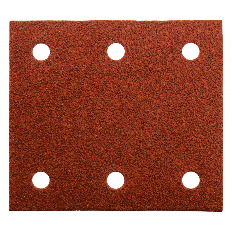 Feuille rectangulaire abrasive 114x102mm - 3 + 3 trous - Auto-agrippant - longueur totale 114mm - grain 60 - 10 pièce(s) Makita | P-33093