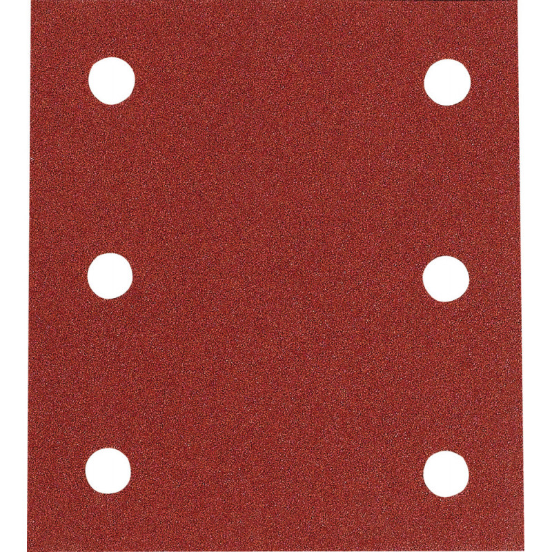 Feuille rectangulaire abrasive 114x102mm - 3 + 3 trous - Auto-agrippant - longueur totale 114mm - grain 120 - 10 pièce(s) Makita | P-33124