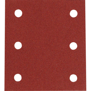 Feuille rectangulaire abrasive 114x102mm - 3 + 3 trous - Auto-agrippant - longueur totale 114mm - grain 120 - 10 pièce(s) Makita | P-33124