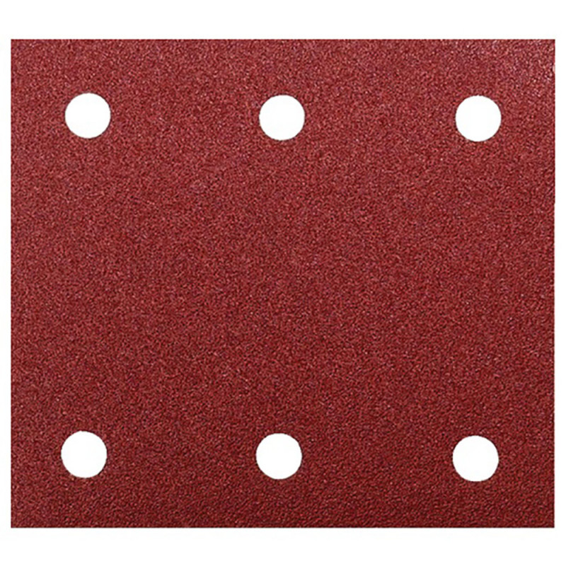 Feuille rectangulaire abrasive 114x102mm - 3 + 3 trous - Auto-agrippant - longueur totale 114mm - grain 150 - 10 pièce(s) Makita | P-33130