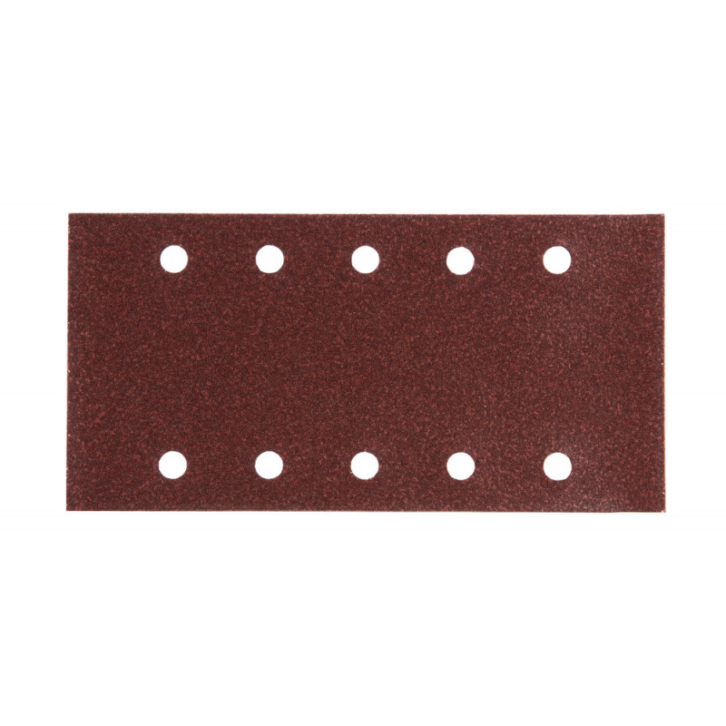 Feuille rectangulaire abrasive 115x229mm - 5 + 5 trous - Auto-agrippant - longueur totale 229mm - largeur 115mm - grain 80 - 10 pièce(s) Makita | P-33196