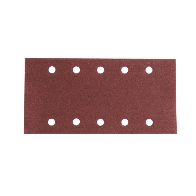 Feuille rectangulaire abrasive 115x229mm - 5 + 5 trous - Auto-agrippant - longueur totale 229mm - largeur 115mm - grain 180 - 10 pièce(s) Makita | P-33233