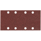 Image du produit : Feuille rectangulaire abrasive 93x185mm - 4 + 4 trous - Auto-agrippant - longueur totale 185mm - largeur 93mm - grain 180 - 10 pièce(s) Makita | P-35916