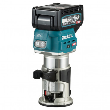 Affleureuse-défonceuse Makita XGT 6 et 8mm - 40 Volts MAX - sans fil Lithium (Li-Ion) - 4 Ah - poids 2,2kg - capacité de plongée 0 - 40mm - pince diamètre 6 / 8mm | RT001GM208