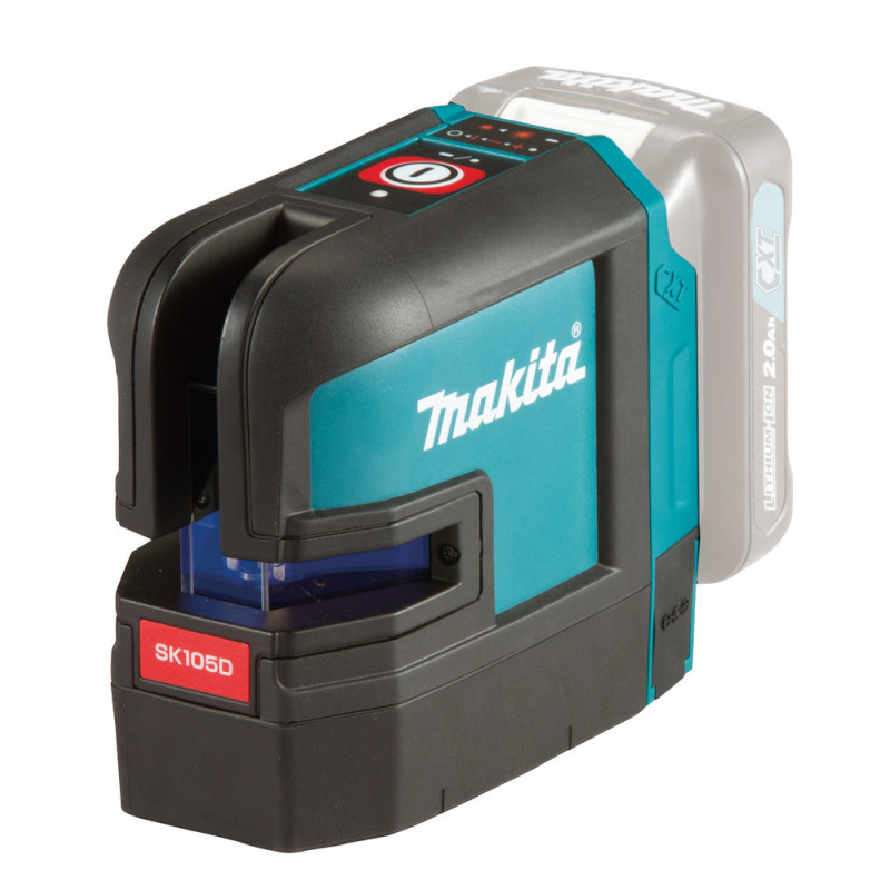 Laser en croix Makita sans fil CXT 10,8 et 12 Volts avec laser rouge - lignes verticales et horizontales, idéale plaquiste pour la pose de cloisons et plafonds placo | SK105DZ