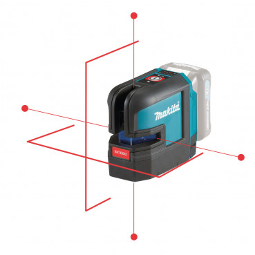 Laser plaquiste en croix à nivellement automatique Makita - 10,8 et 12 Volts - laser rouge - 4 points + ligne verticale et horizontale, pour la pose de cloisons et plafonds placo | SK106DZ