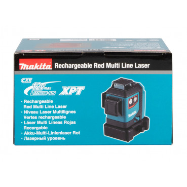 Niveau laser autonivelant Makita 10,8 et 12 Volts CXT - faisceau rouge - 3 lignes laser complètes à 360 degrés - 4 lignes verticales + 4 lignes horizontales - portée de 25m à 70m - IP54 | SK700D