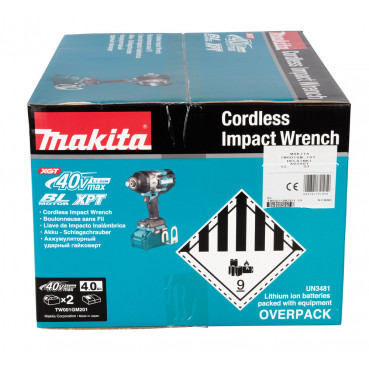 Boulonneuse à chocs Makita XGT 40 Volts MAX Lithium (Li-Ion) - 4 Ah - XGT - 1 800 Nm - poids 4,20kg - carré 3/4" | TW001GM201