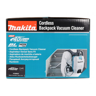 Aspirateur Makita dorsal XGT 40 Volts MAX Lithium (Li-Ion) - (Produit seul) - capacité sac poussière 1,5 - 2 litres - poids 4,1kg | VC008GZ