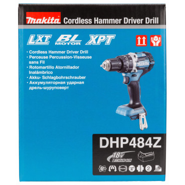 Perceuse visseuse Makita | percussion LXT - 18 Volts - sans fil Lithium (Li-Ion) - Ø 13mm - (Produit seul) - poids 1,9kg | DHP484Z