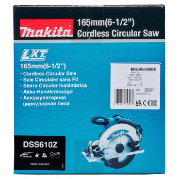 Scie circulaire Makita LXT 18 Volts - sans fil Lithium (Li-Ion) - Ø 165mm - (Produit seul) | DSS610Z