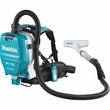 Aspirateur Makita dorsal LXT 36 Volts 2 x 18 Volts - sans fil Lithium (Li-Ion) - 110 mbar - (Produit seul) - capacité sac poussière 2 litres | DVC261ZX14