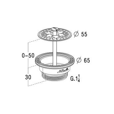 Bonde de lavabo plastique à grille diamètre Ø 55mm Nicoll | 0201031