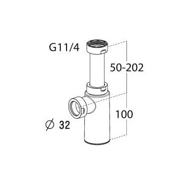 Siphon de lavabo design plastique et laiton diamètre Ø 32mm x 40mm Nicoll | 0201322