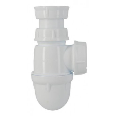 Nicoll Easyphon Siphon d'évier Bi-matière avec joint intégré 6/4, rosace  et tuyau de vidange (0202075)