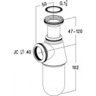 Image du produit : Siphon évier laiton diamètre Ø 40mm x 40mm Nicoll | 0501010