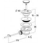 Image du produit : Bonde de lavabo laiton automatique diamètre Ø 63mm Nicoll | 0501036