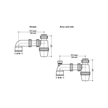 Sortie coudée PVC-C diamètre Ø 40mm Nicoll | 1C341YB