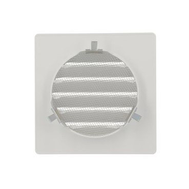 Grille de ventilation spécial façade pour tubes PVC diamètre Ø 110mm - hauteur 139mm - largeur 139mm couleur Blanc Nicoll | 1GETM11B