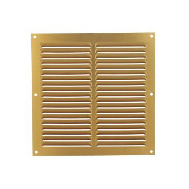 Grille de ventilation aluminium à visser carrée - persiennes sans moustiquaire - hauteur 200mm - largeur 200mm couleur Alu Doré Nicoll | 1L2020D