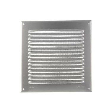 Grille de ventilation aluminium à visser carrée - persiennes avec moustiquaire - hauteur 200mm - largeur 200mm couleur Gris Nicoll | 1LM2020G