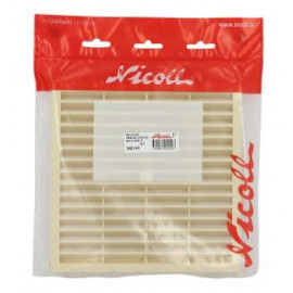 Grille de ventilation spécial façade à sceller/à combinaisons avec moustiquaire - hauteur 197mm - longueur 197mm couleur Sable Nicoll | 1M214S