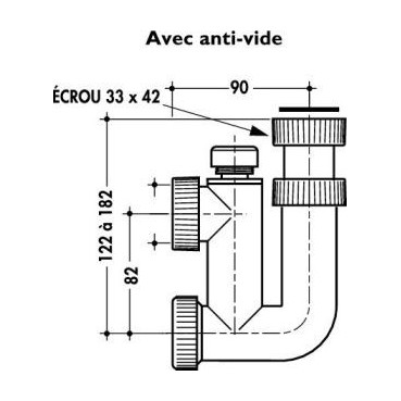 Siphon de lavabo PVC-C diamètre Ø 32mm Nicoll | 1YF31CB