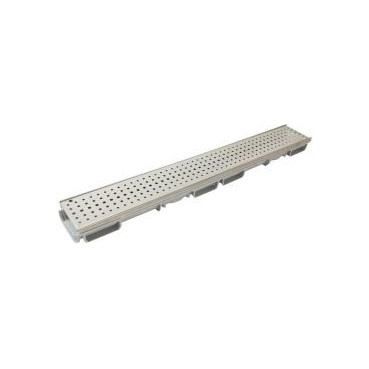 Caniveau bas avec grille inox - A15 - L100 int/130 ext Connecto couleur Gris clair Nicoll | CABI10ATI