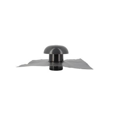 Chapeau de ventilation avec collerette d'étenchéité avec moustiquaire diamètre Ø 90mm - largeur 165mm - longueur 400mm couleur Gris anthracite Nicoll | CD9M