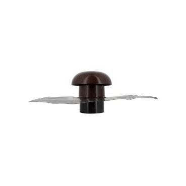 Chapeau de ventilation avec collerette d'étenchéité sans moustiquaire diamètre Ø 100mm - largeur 165mm - longueur 400mm couleur Marron Nicoll | CDT10