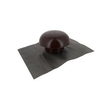 Chapeau de ventilation avec collerette d'étenchéité sans moustiquaire diamètre Ø 125mm - largeur 204mm - longueur 450mm couleur Marron Nicoll | CDT12