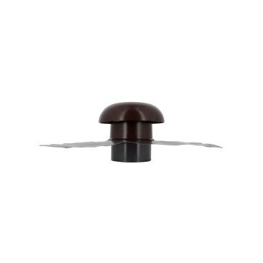 Chapeau de ventilation avec collerette d'étenchéité sans moustiquaire diamètre Ø 125mm - largeur 204mm - longueur 450mm couleur Marron Nicoll | CDT12