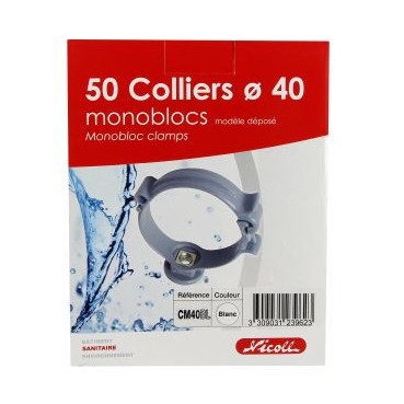 Collier monobloc diamètre Ø 40mm Nicoll | CM40BL