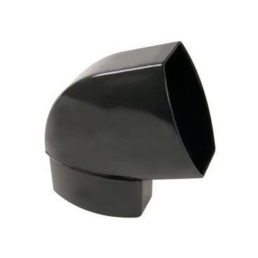 Coude de changement d'orientation pour tube de descente ovoïde 90x56 diamètre Ø 90mm x 56mm couleur Noir Nicoll | CNO6GTN