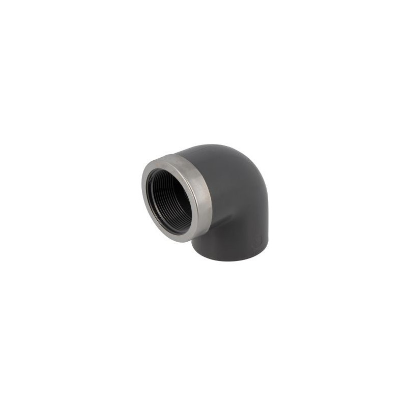 Coude taraudé à 90° PVC pression (eau froide) diamètre Ø 63mm Nicoll | CT63F