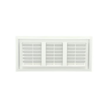 Grille de ventilation à sceller démontable et à fermeture rectangulaire - avec moustiquaire - hauteur 129mm - largeur 274mm couleur Blanc Nicoll | D111