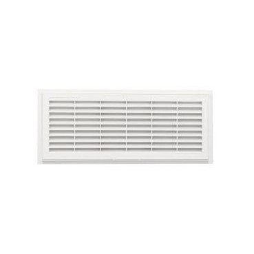 Grille de ventilation à sceller démontable et à fermeture rectangulaire - avec moustiquaire - hauteur 152mm - largeur 358mm couleur Blanc Nicoll | D211