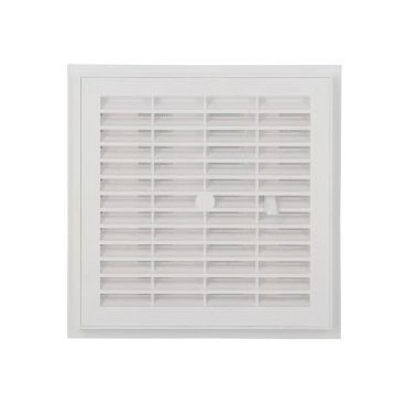 Grille de ventilation à sceller démontable et à fermeture carrée - hauteur 201mm - largeur 201mm couleur Blanc Nicoll | F164