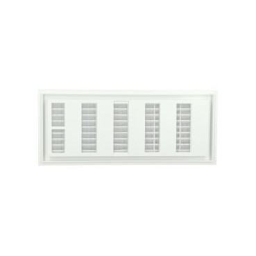 Grille de ventilation à sceller démontable et à fermeture rectangulaire - avec moustiquaire - hauteur 152mm - largeur 358mm couleur Blanc Nicoll | F211