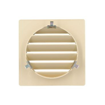 Grille de ventilation spécial façade pour tubes PVC diamètre Ø 125mm - hauteur 149mm - largeur 149mm couleur Sable Nicoll | GET125