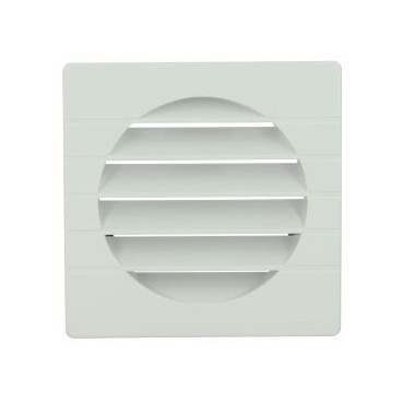 Grille de ventilation spécial façade pour tubes PVC diamètre Ø 125mm - hauteur 149mm - largeur 149mm couleur Blanc Nicoll | GET12B