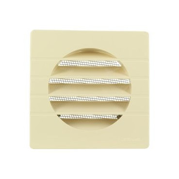 Grille de ventilation spécial façade pour tubes PVC diamètre Ø 100mm - hauteur 124mm - largeur 124mm couleur Sable Nicoll | GETM100